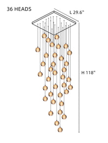 FELICITY (OPEN BOX)-Spiral Multi-Light Crystal Bubble Chandelier-ZENDUCE