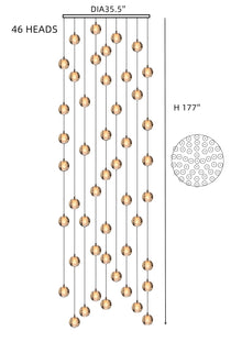 FELICITY (OPEN BOX)-Spiral Multi-Light Crystal Bubble Chandelier-ZENDUCE