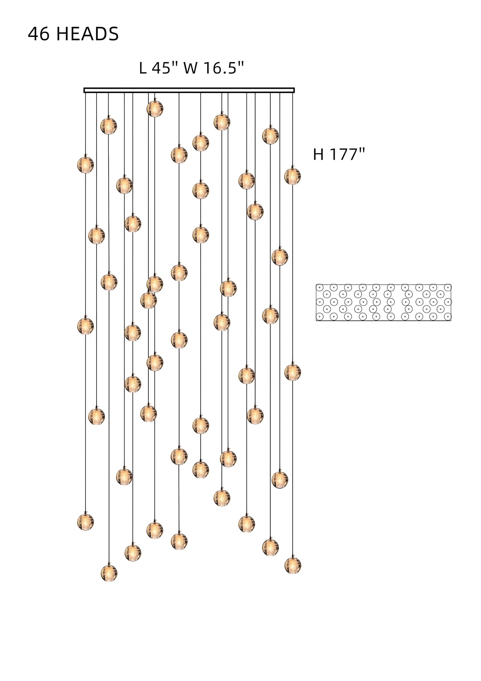 FELICITY (OPEN BOX)-Spiral Multi-Light Crystal Bubble Chandelier-ZENDUCE