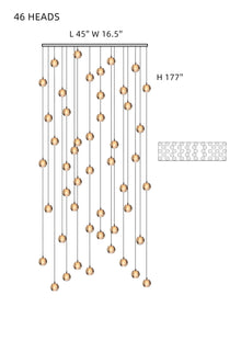 FELICITY (OPEN BOX)-Spiral Multi-Light Crystal Bubble Chandelier-ZENDUCE