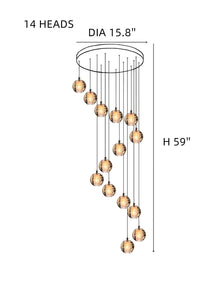 FELICITY (OPEN BOX)-Spiral Multi-Light Crystal Bubble Chandelier-ZENDUCE