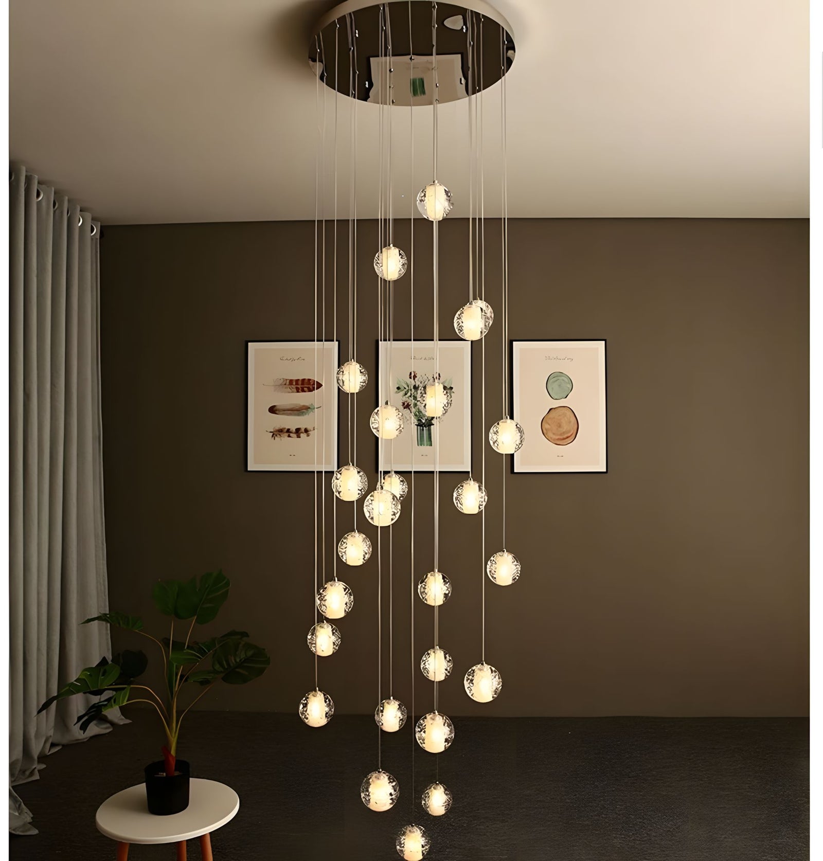 FELICITY (OPEN BOX)-Spiral Multi-Light Crystal Bubble Chandelier-ZENDUCE