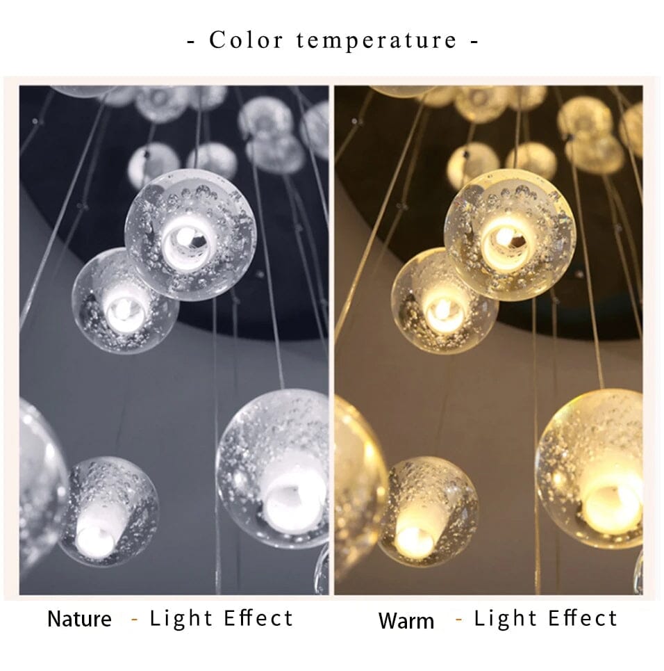 FELICITY - ZENDUCE - 5 Spheres | Round Canopy / Warm White 3000k / Clear