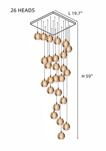 FELICITY - ZENDUCE - 26 Spheres | Square Canopy / Warm White 3000k / Clear