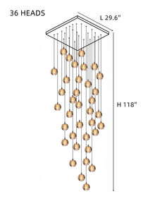 FELICITY-Spiral Multi-Light Crystal Bubble Chandelier-ZENDUCE