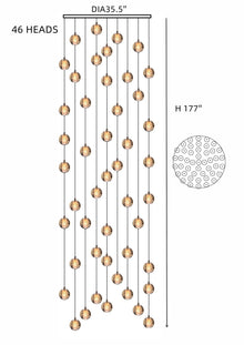 FELICITY-Spiral Multi-Light Crystal Bubble Chandelier-ZENDUCE
