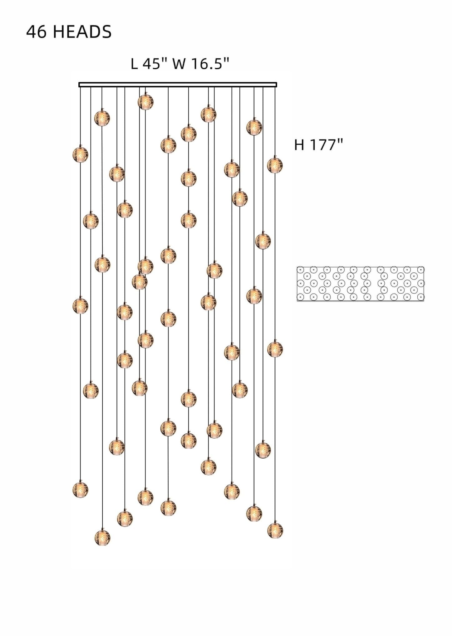 FELICITY-Spiral Multi-Light Crystal Bubble Chandelier-ZENDUCE