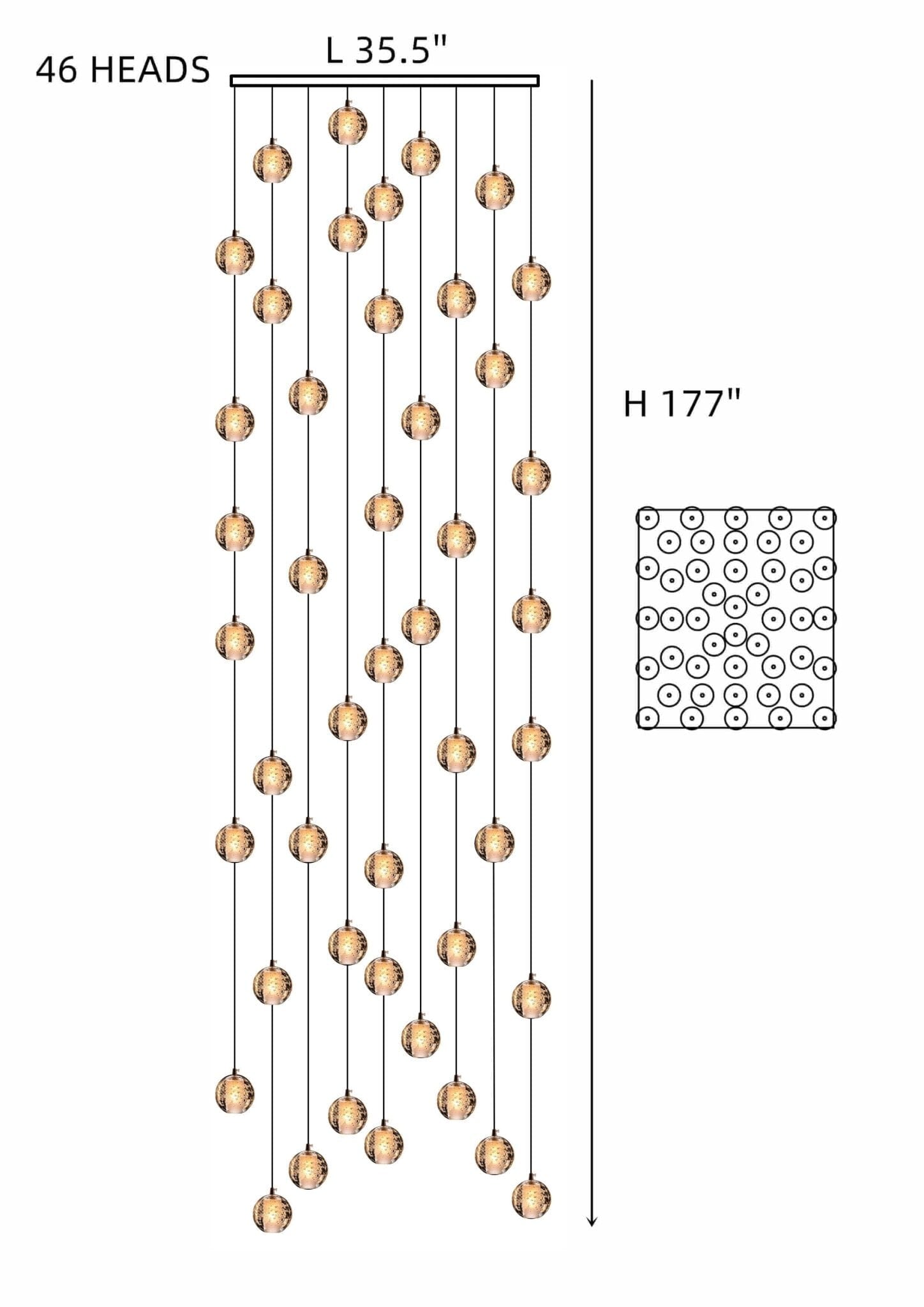 FELICITY-Spiral Multi-Light Crystal Bubble Chandelier-ZENDUCE