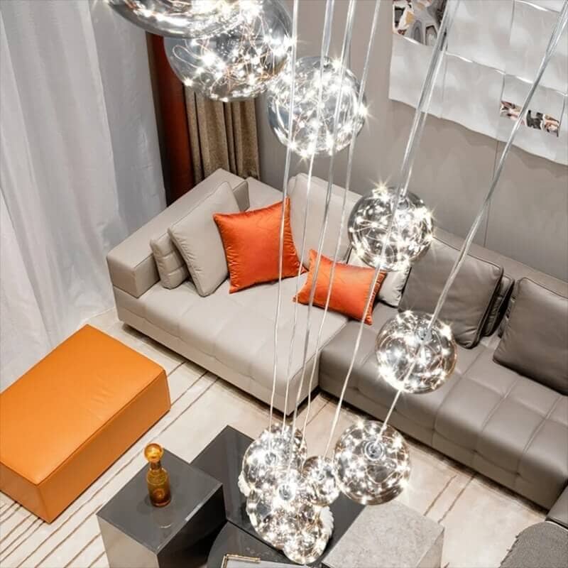 FELICITY-Spiral Multi-Light Crystal Bubble Chandelier-ZENDUCE