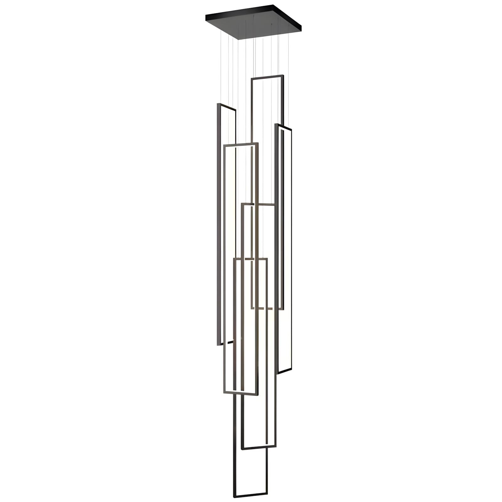 FRAMES - ZENDUCE - 6 Heads Rectangular Canopy [24"L × 24"W × 39" - 118"H] / Black / Warm White (3000K)