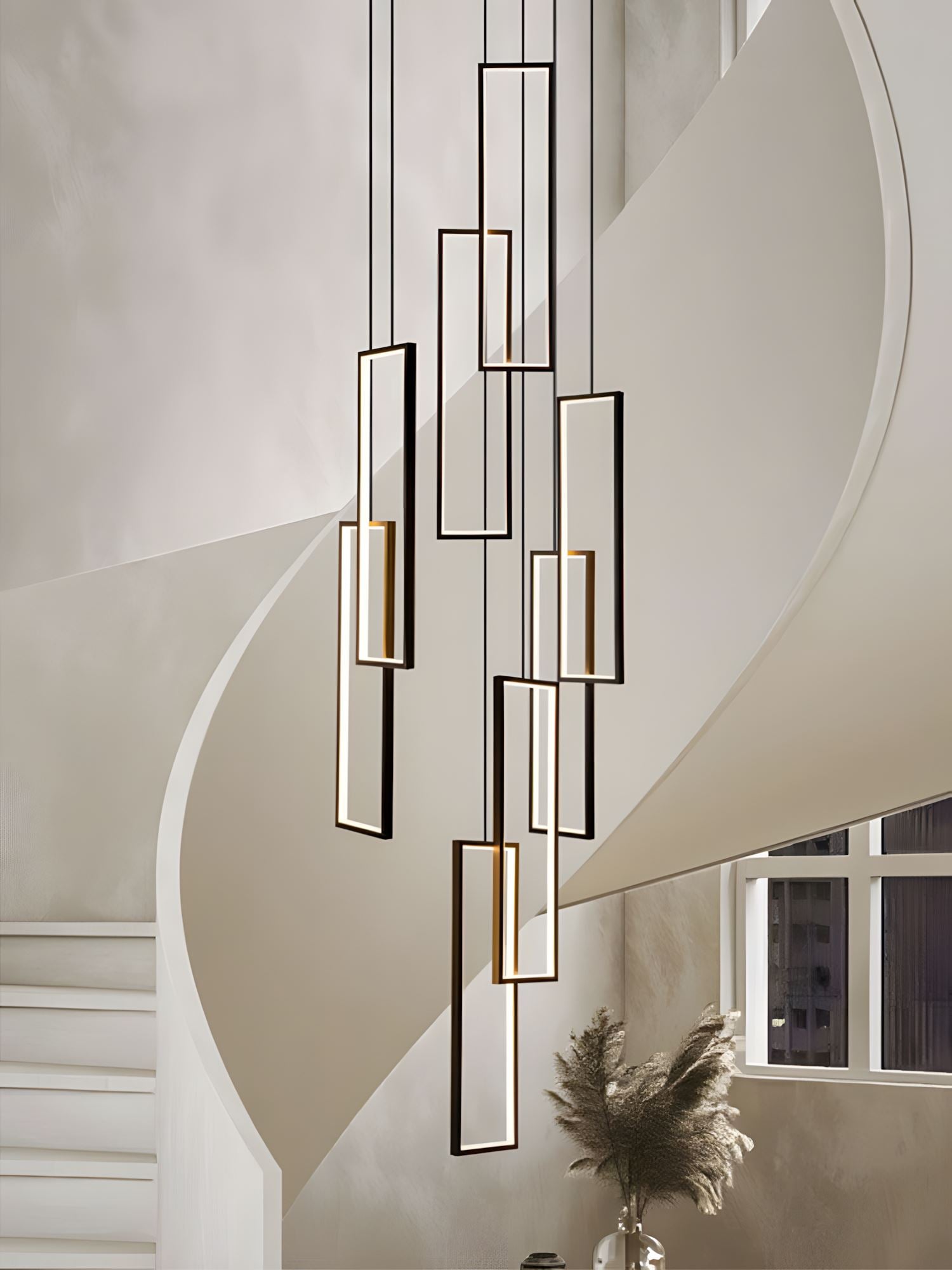 FRAMES - ZENDUCE - 3 Heads Round Canopy [13"D × 39 - 78.7"H] / Gold / Warm White (3000K)