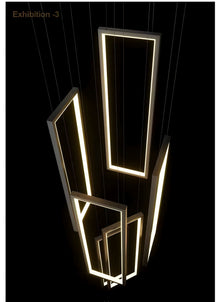 FRAMES - ZENDUCE - 4 Heads Rectangular Canopy [13"L × 13"W × 39 - 98.5"H] / Black / Warm White (3000K)