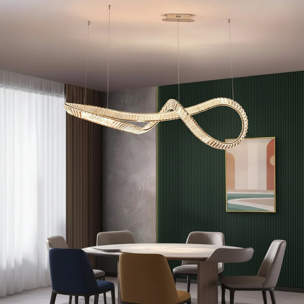 GAIVELLE-Crystal Curved Concept Chandelier-ZENDUCE
