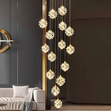 GALA-Crystal Pendant Staircase Foyer Chandelier-ZENDUCE