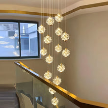 GALA-Crystal Pendant Staircase Foyer Chandelier-ZENDUCE