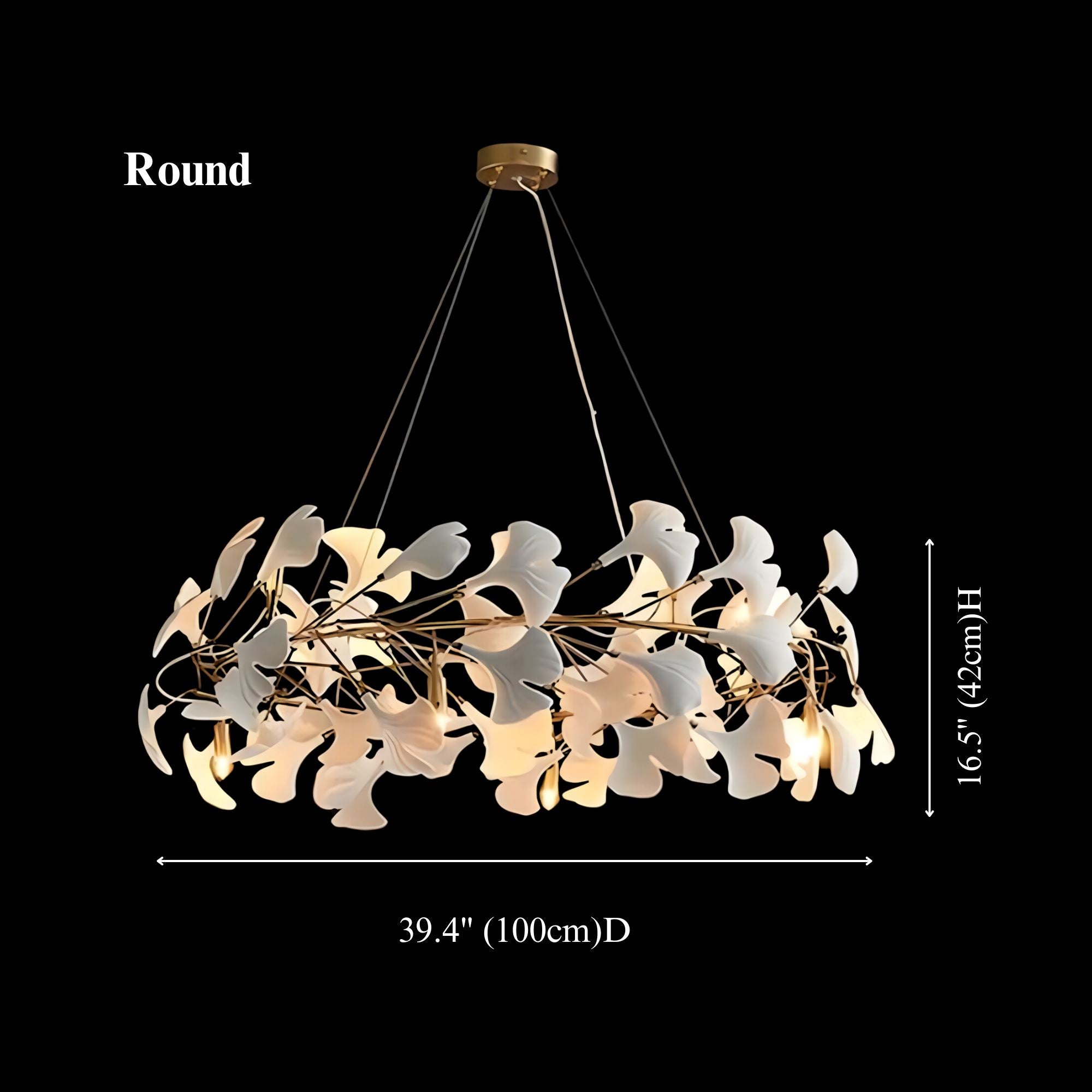 Gingko Nature-Inspired Ceramic Petal Chandelierr | ZENDUCE
