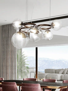 GLOBIQUE - ZENDUCE - Smokey Gray Glass / 5 Heads - 22.0" x 11.8" / 56cm x 30cm / Bronze