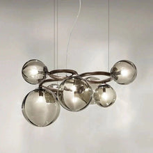 GLOBIQUE - ZENDUCE - Smokey Gray Glass / 5 Heads - 22.0" x 11.8" / 56cm x 30cm / Bronze