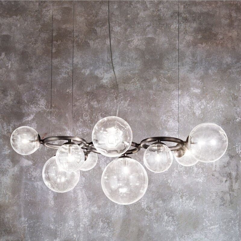 GLOBIQUE - ZENDUCE - Clear Glass / 5 Heads - 22.0" x 11.8" / 56cm x 30cm / Bronze