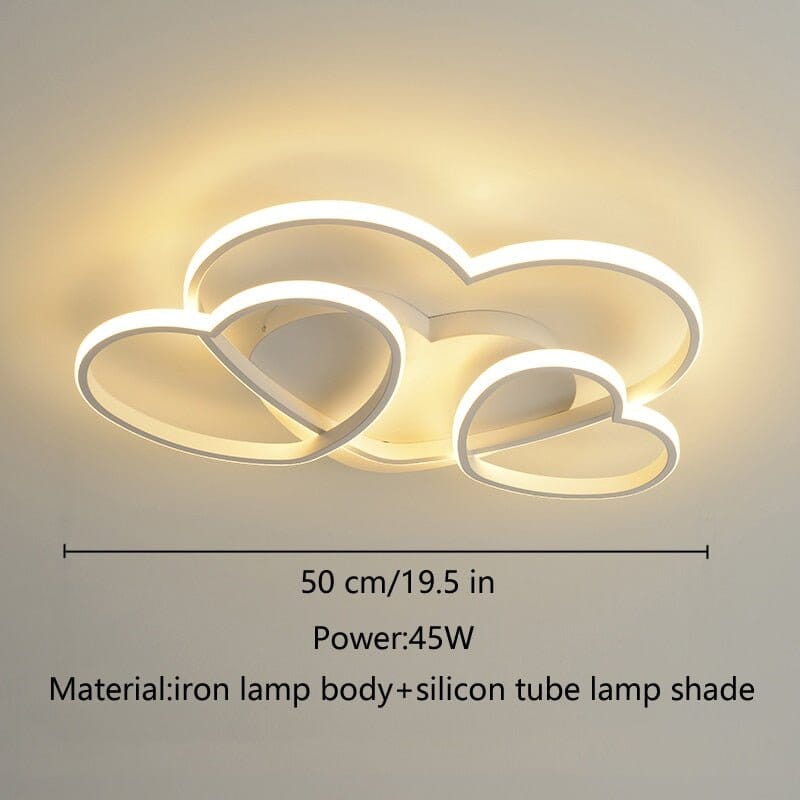 Girls Love Hearts Ceiling Light | Kids Room Decor Lights - ZENDUCE - Voltage AC100 - 120V / Small Size Pink / Dimmable With Remote