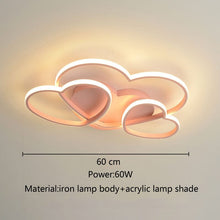 Girls Love Hearts Ceiling Light | Kids Room Decor Lights - ZENDUCE - Voltage AC100 - 120V / Small Size Pink / Dimmable With Remote