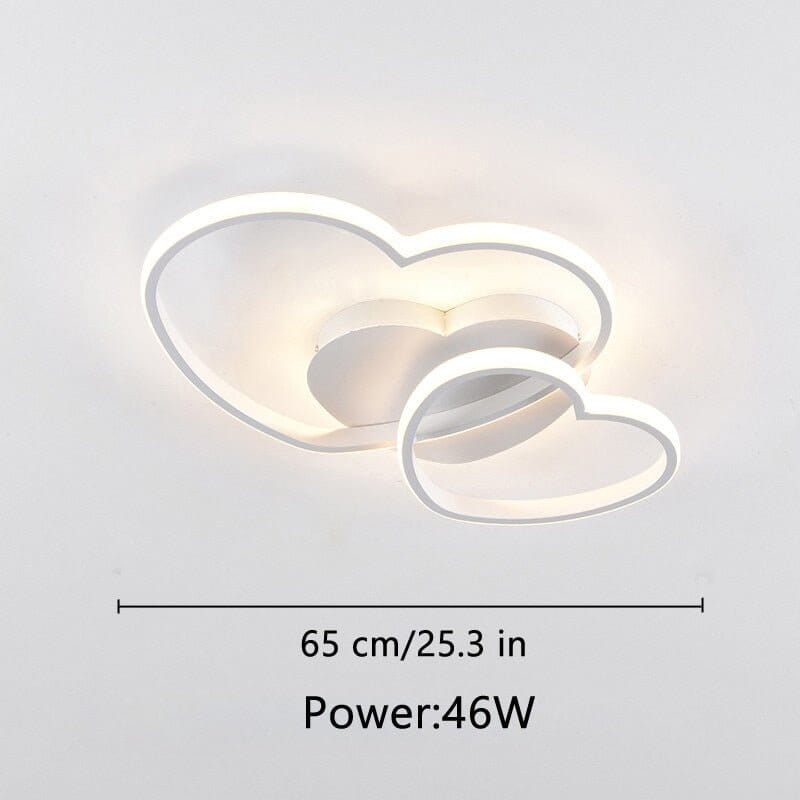 Girls Love Hearts Ceiling Light | Kids Room Decor Lights - ZENDUCE - Voltage AC100 - 120V / Small Size Pink / Dimmable With Remote