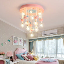Girls Merry Go Roond Horses Ceiling Light | Kids Room Decor Lights - ZENDUCE - Blue Horse / Voltage AC100V-130V / G4 Bulb|Yellow Light