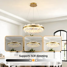 MARVENA round faux marble chandelier, product view 5
