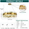 AURYNE round crystal chandelier — product view 7