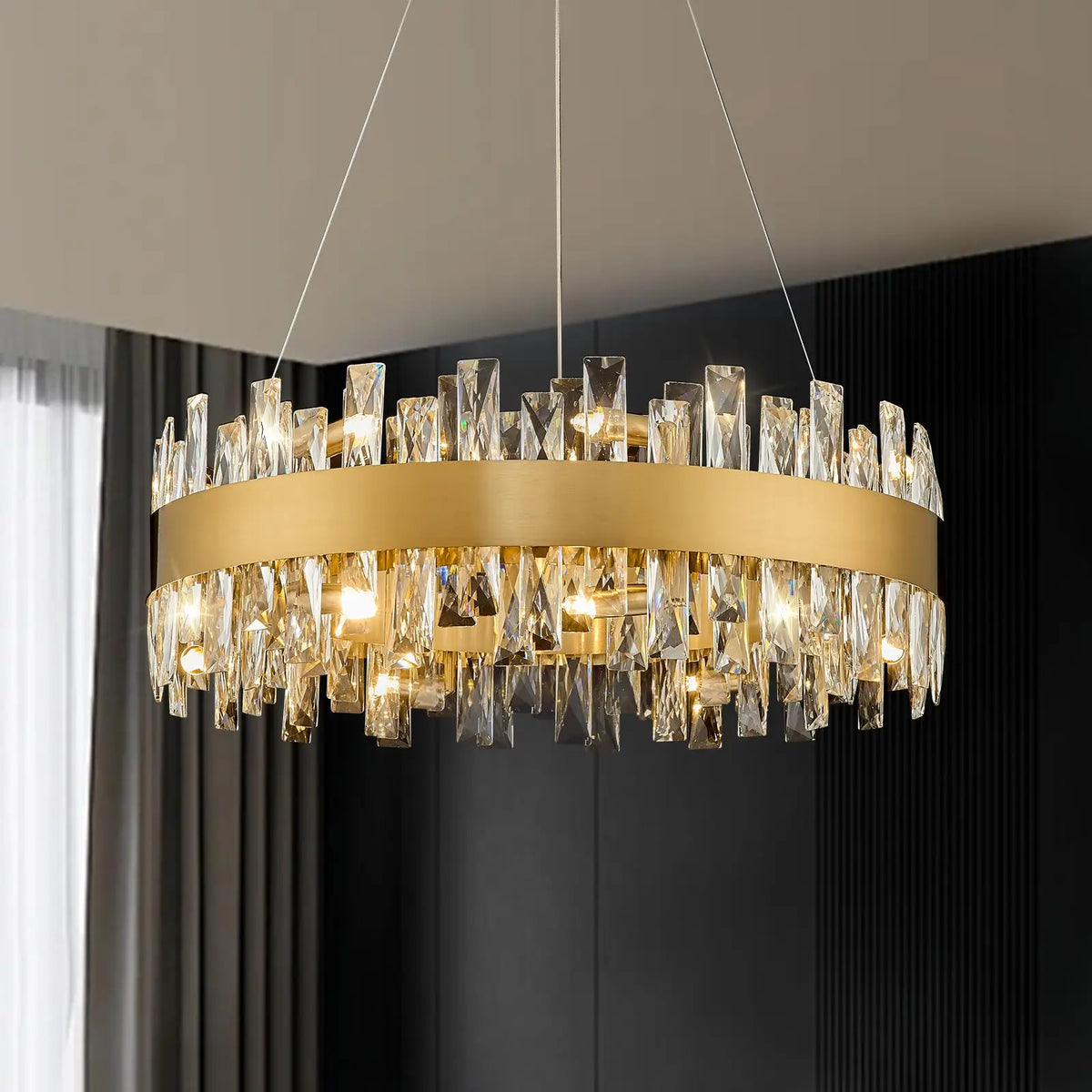 AURYNE round crystal chandelier — product view 1