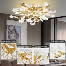 GINKORA ceramic ginkgo leaf ceiling light, product view 5