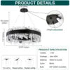 AURYNE round crystal chandelier — product view 8