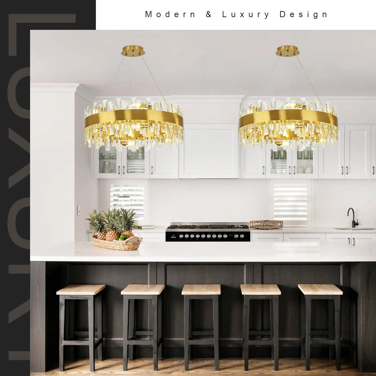 AURYNE round crystal chandelier — product view 5