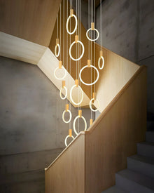 HALO (ALU) - ZENDUCE - Black / 3 Light Rings / Round Chassis / Warm Light