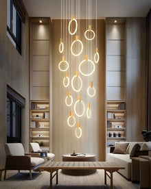 HALO (ALU) - ZENDUCE - Black / 3 Light Rings / Round Chassis / Warm Light
