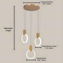 HALO (ALU) - ZENDUCE - Black / 3 Light Rings / Round Chassis / Warm Light
