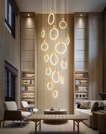 HALO (ALU) - OPEN BOX - ZENDUCE - Gold / 5 Light Rings / Round Chassis - Warm Light