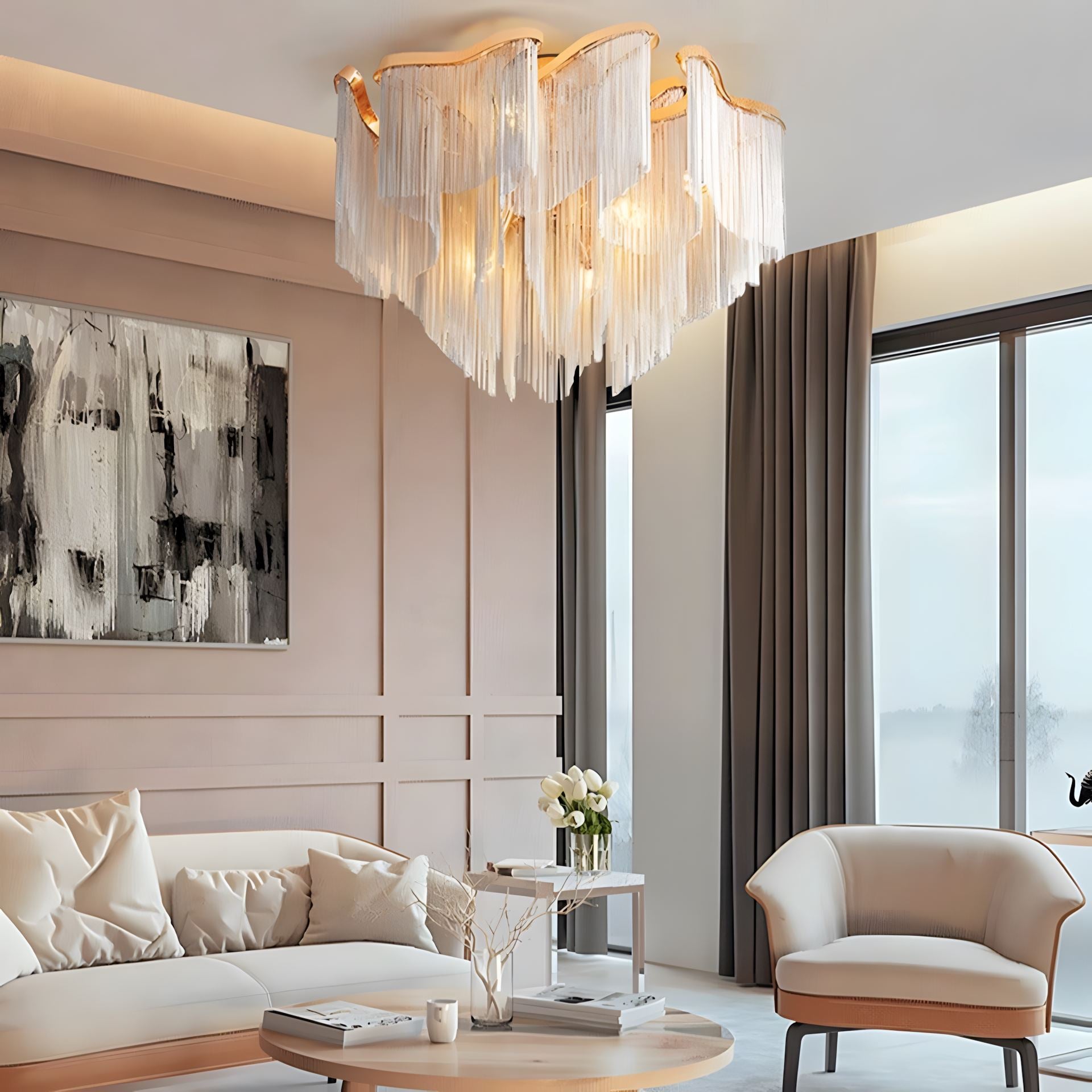 HELEN - ZENDUCE - Gold Frame / A - Diameter 24" Height 17" D60xH43cm 8-Light / Dimmable Warm White