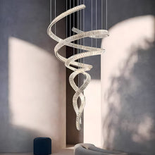 HELIX - ZENDUCE - Dia 31.5″ x H 90.1″ / Dia 80cm x H 230cm / Stainless steel & Clear crystal / Warm Light