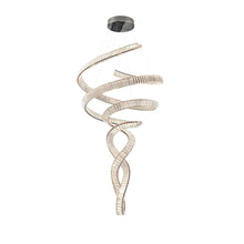 HELIX - ZENDUCE - Dia 31.5″ x H 90.1″ / Dia 80cm x H 230cm / Stainless steel & Clear crystal / Warm Light