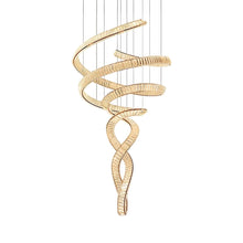 HELIX - ZENDUCE - Dia 31.5″ x H 90.1″ / Dia 80cm x H 230cm / Stainless steel & Clear crystal / Warm Light