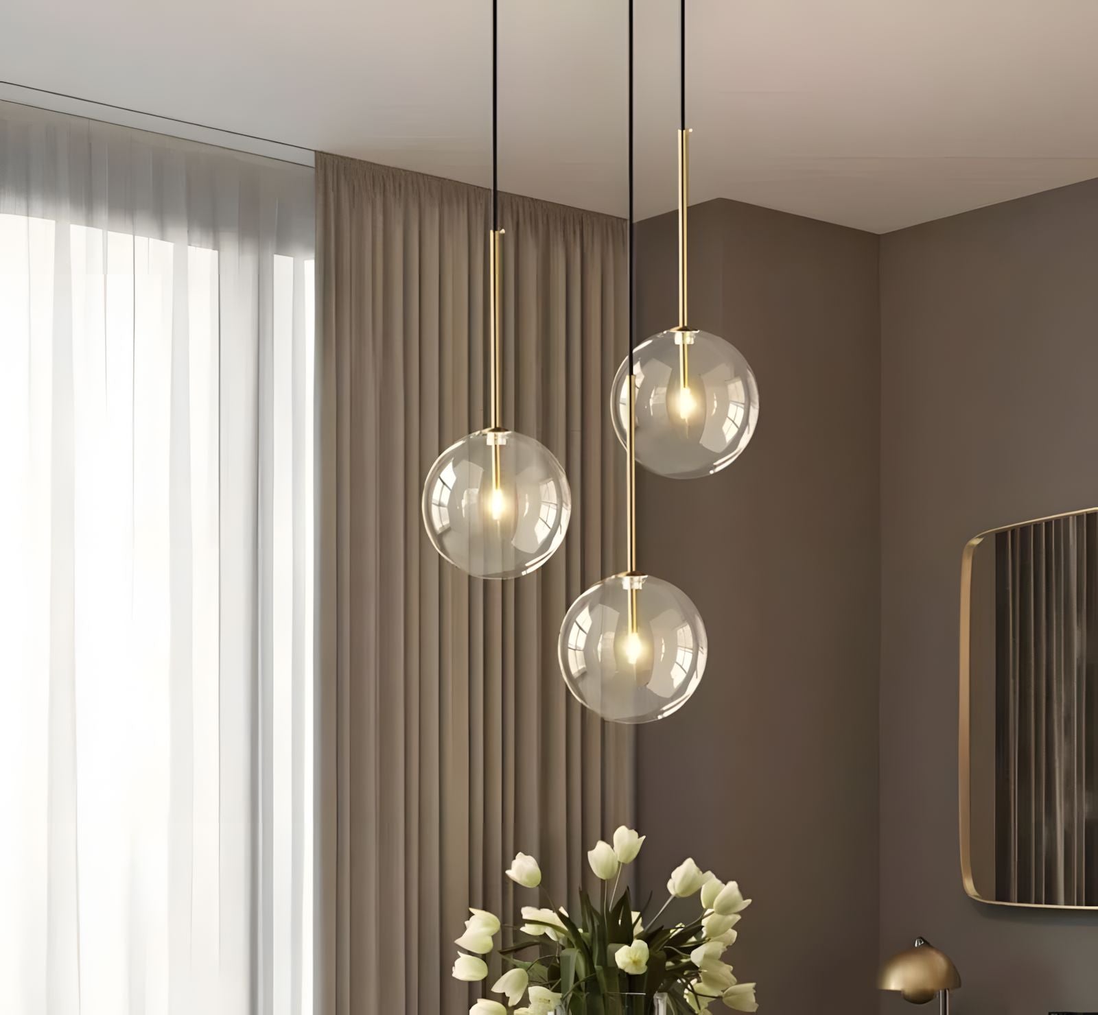 HIRA-Minimalist Globe Pendant Light-ZENDUCE