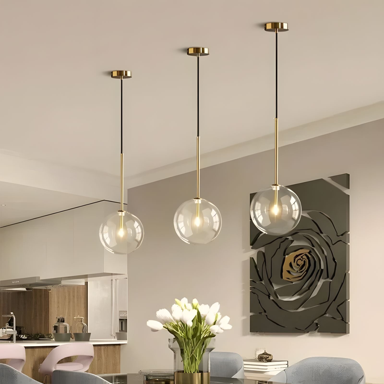 HIRA-Minimalist Globe Pendant Light-ZENDUCE