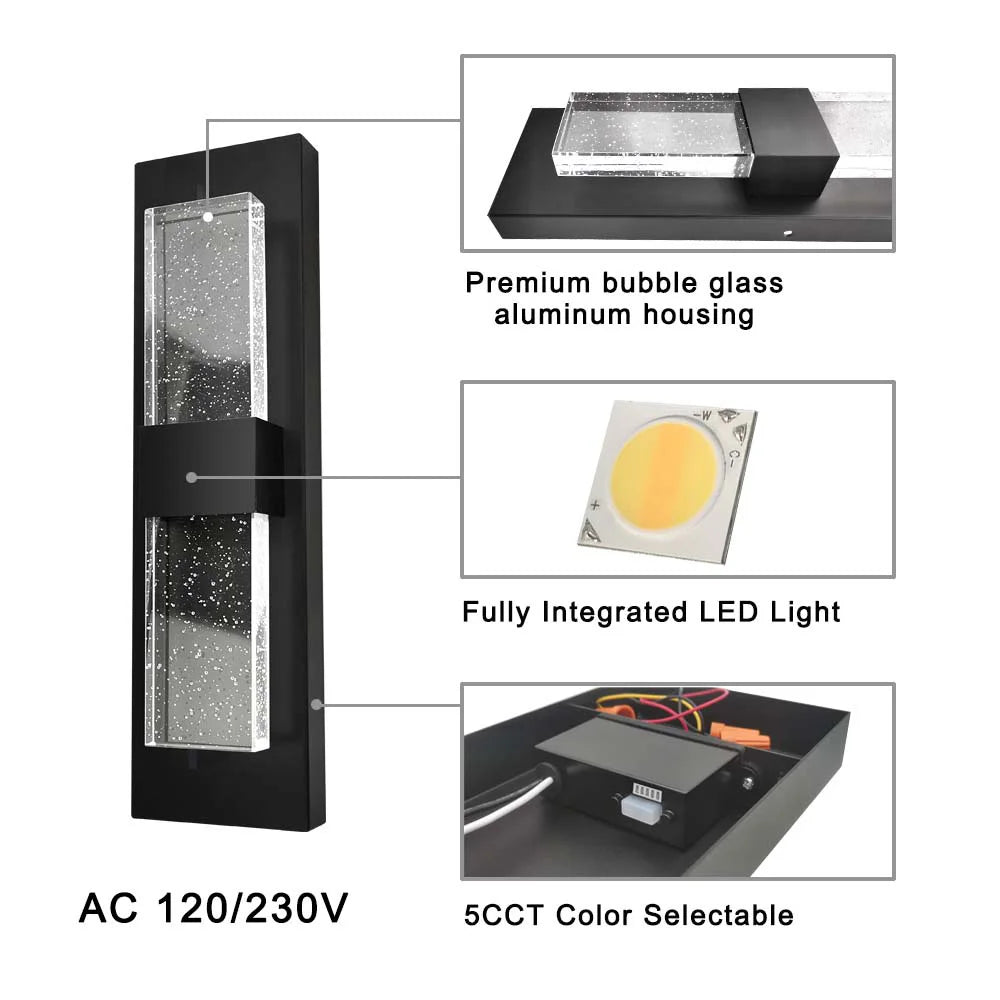 BELVIX bubble glass outdoor wall light, product view 3
