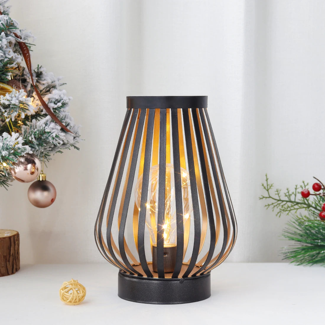 BRYSSA cordless metal lantern — product view 2