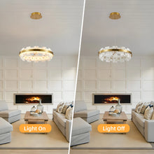 MARVENA round faux marble chandelier, product view 6