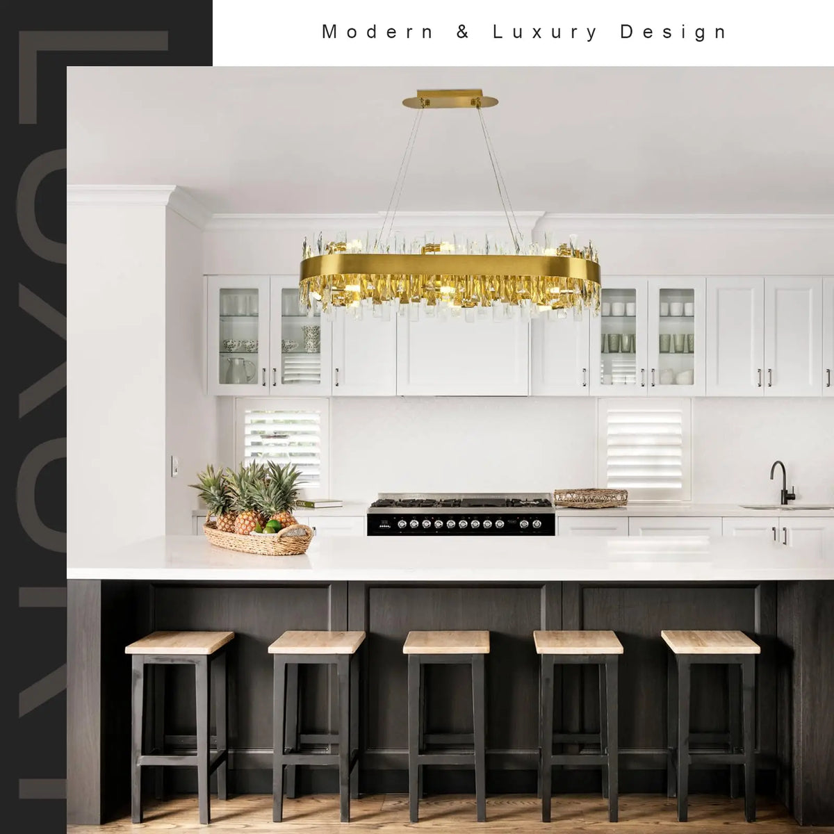 CRYSTORA oval crystal chandelier, product view 4