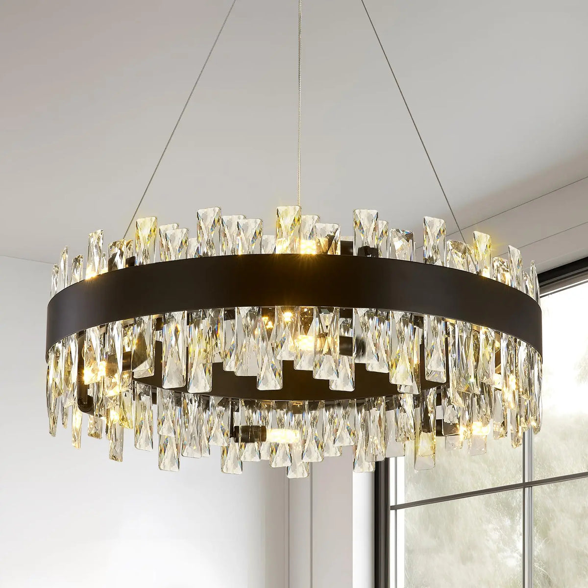 AURYNE round crystal chandelier — product view 2
