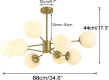 IRISLUME-Brass Sputnik Opal Globe Chandelier-ZENDUCE
