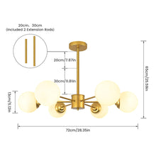 IRISLUME-Brass Sputnik Opal Globe Chandelier-ZENDUCE